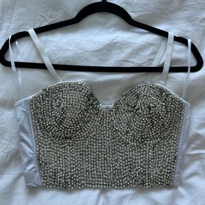 Silver Rhinestone Corset